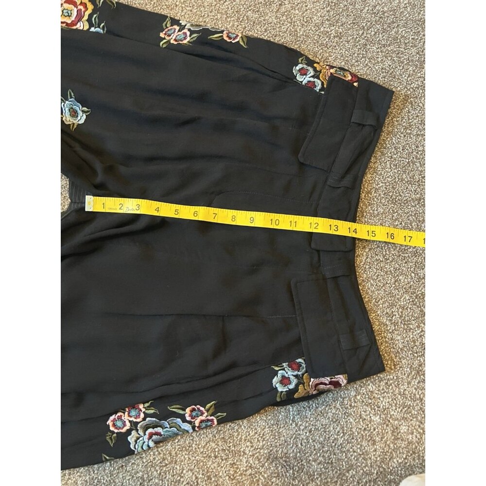 Free People Pants Wide leg Florence Embroidered Striped Boho Floral Size 8 - Picture 10 of 16